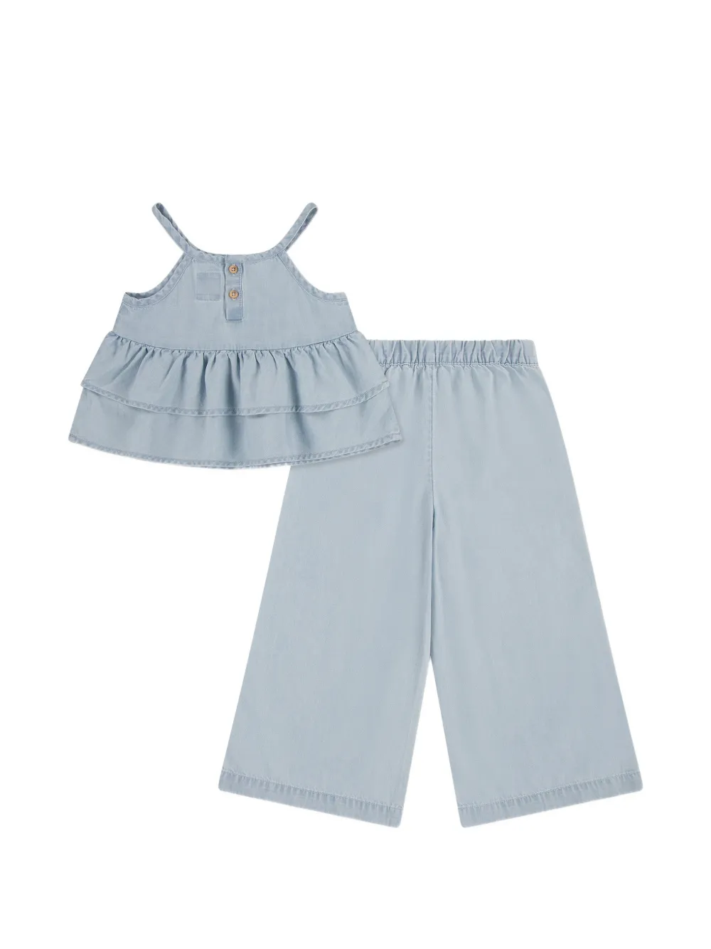 Levi's Kids ruffled wide-leg trousers set - Blu