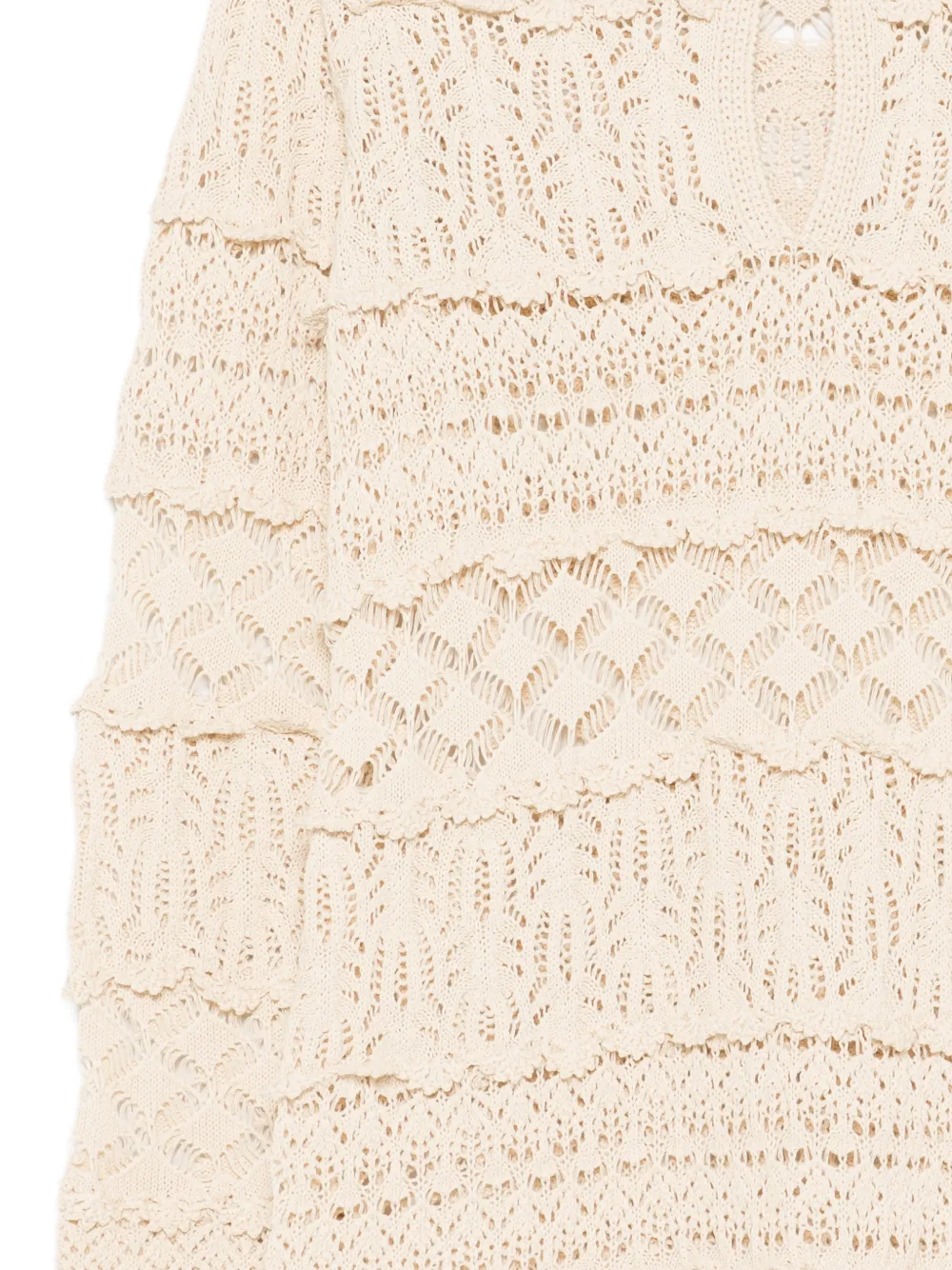  Semicouture Ruffled Openwork Mini Dress - Neutrals 