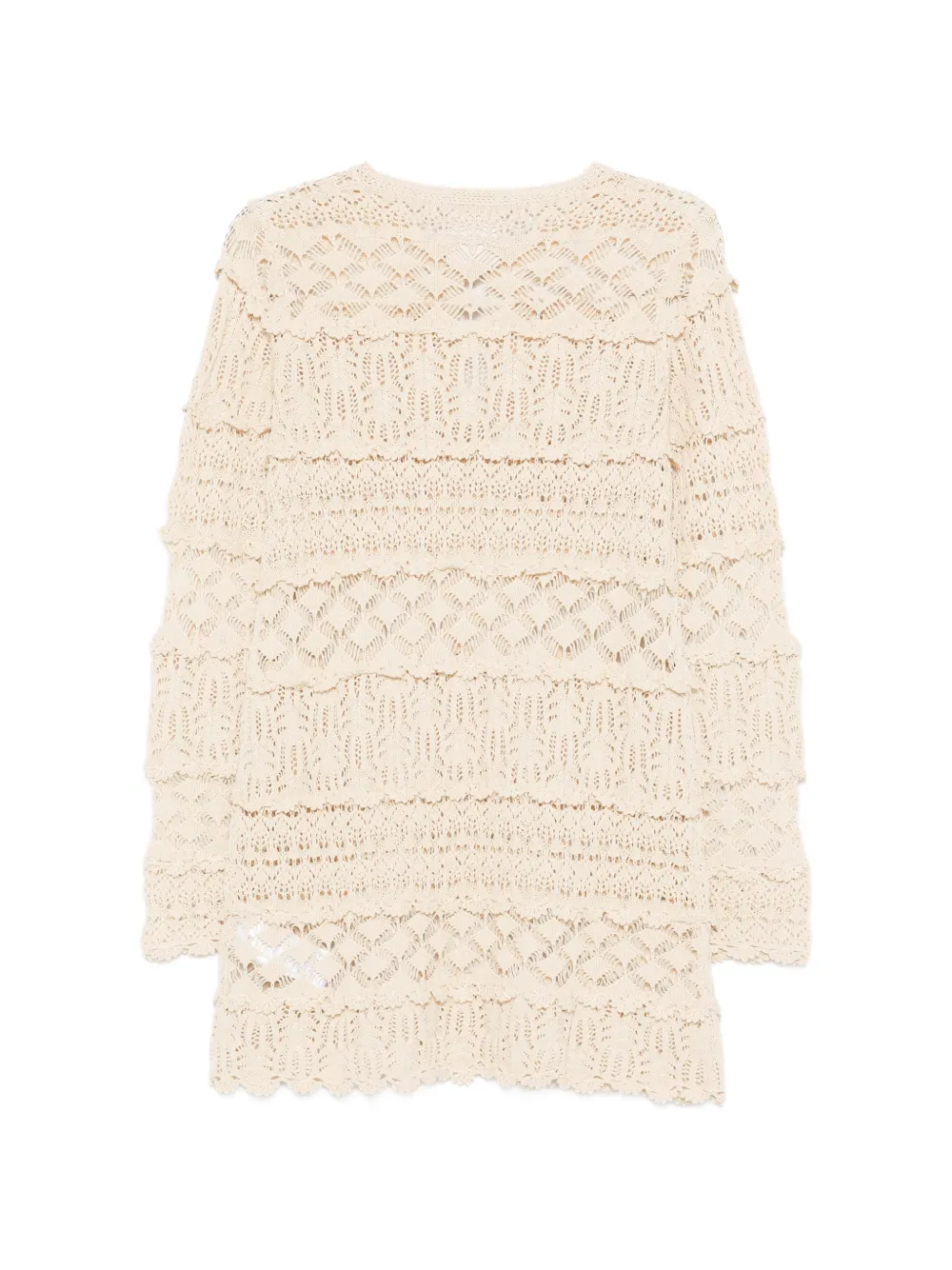  Semicouture Ruffled Openwork Mini Dress - Neutrals 