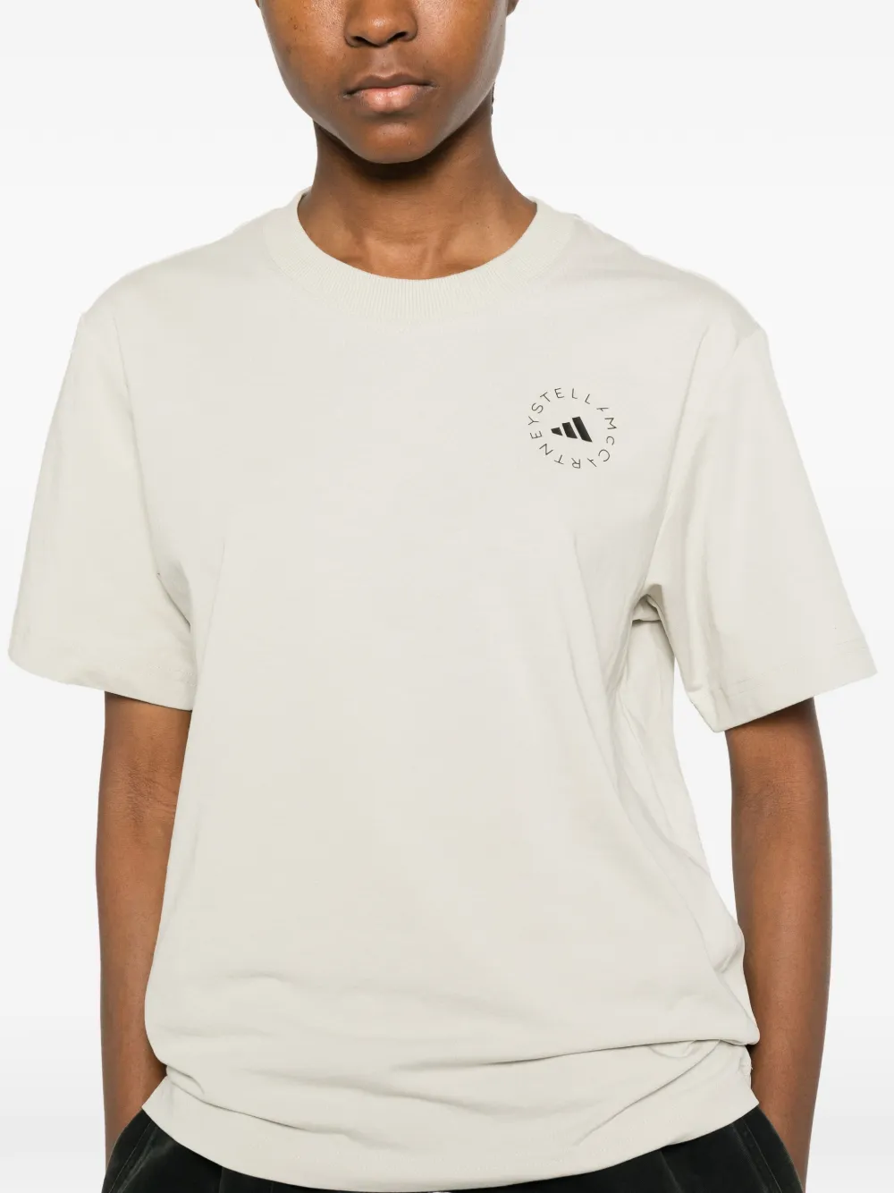 adidas by Stella McCartney x adidas x Stella McCartney T-shirt met logo Beige