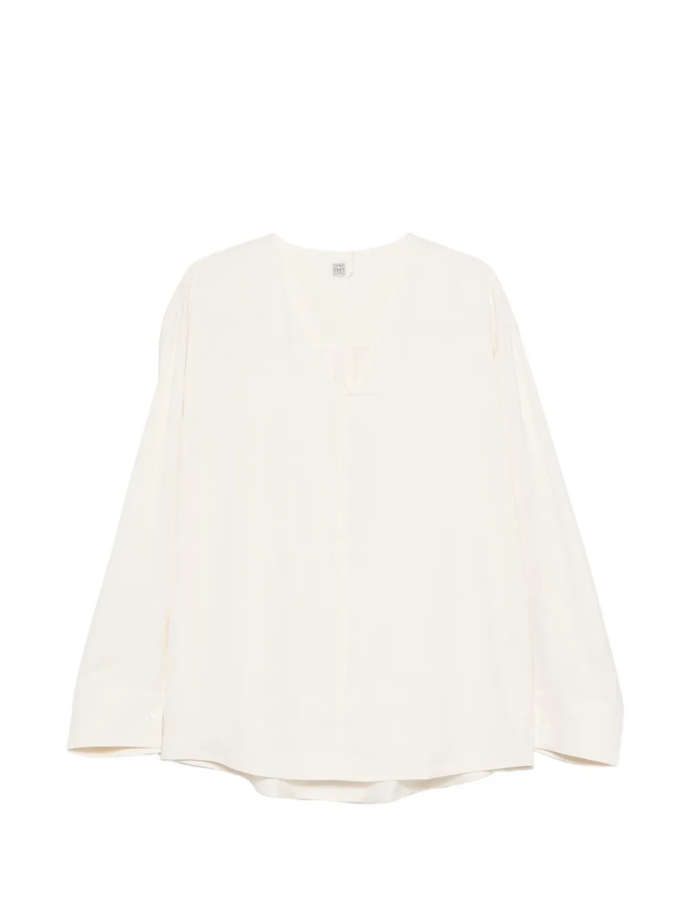 TOTEME V-neck long-sleeved top - Bianco