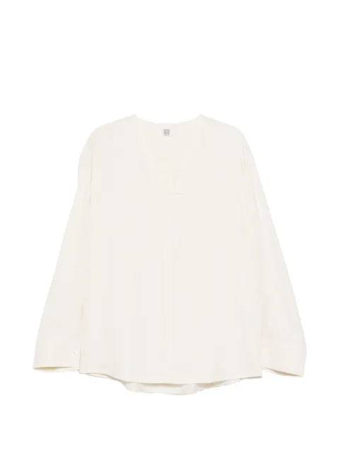 TOTEME top manga larga con cuello en V