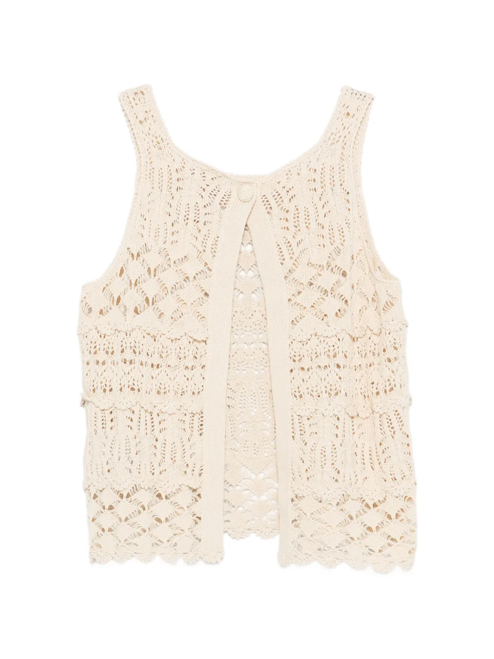  Semicouture Openwork Sleeveless Top - Neutrals 