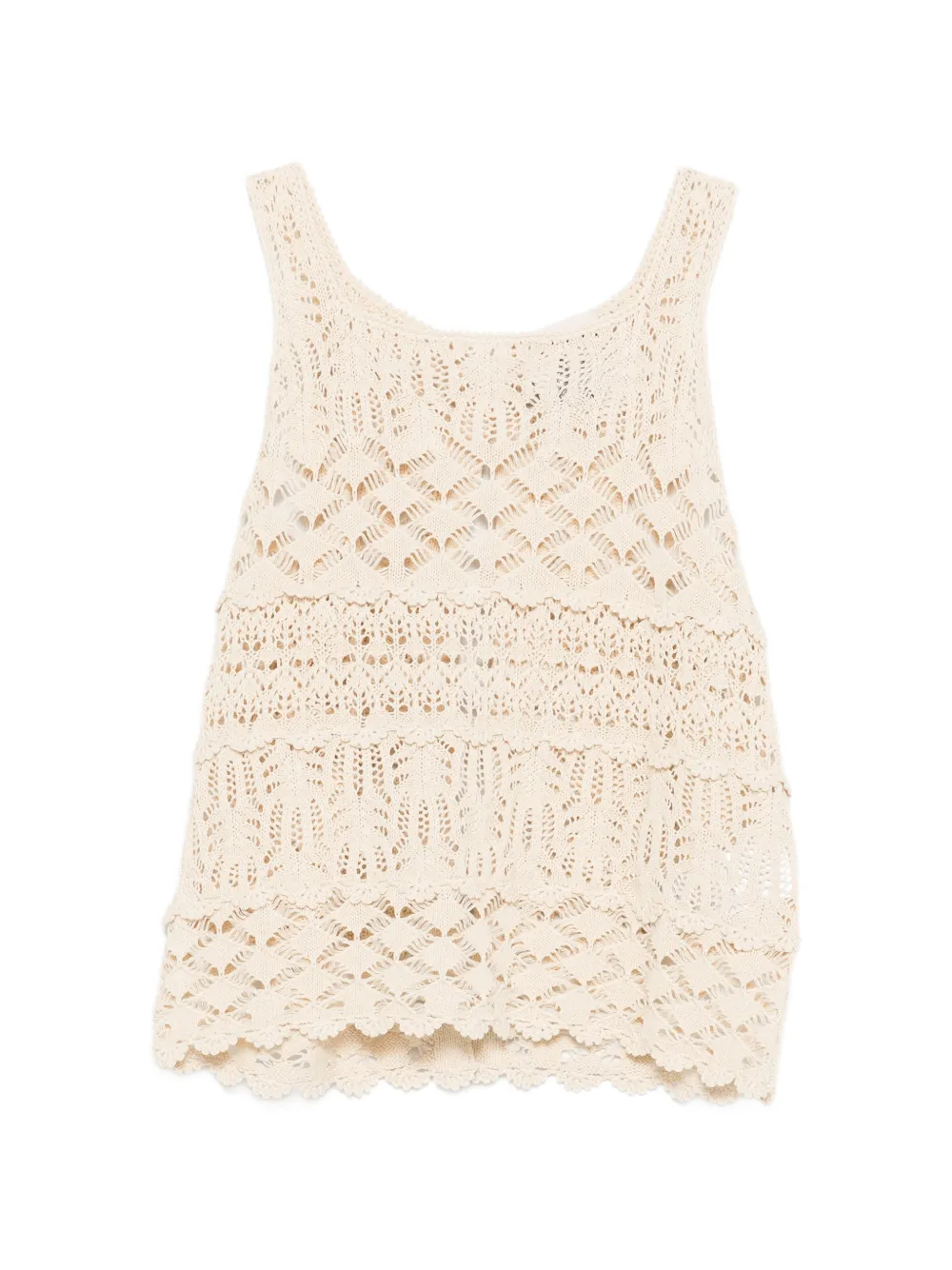 Semicouture openwork sleeveless top - Toni neutri
