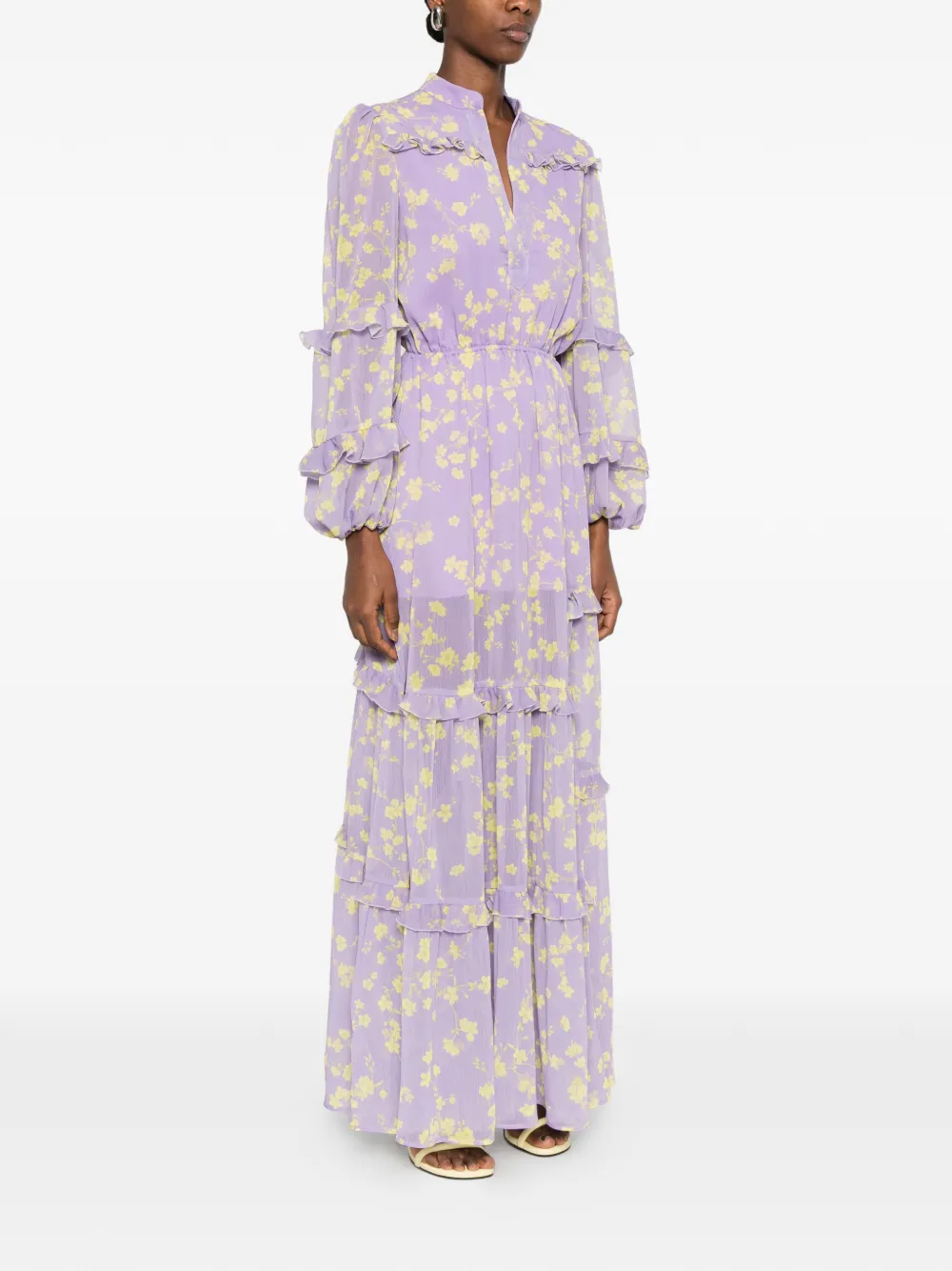 Catalina Maxi-jurk met bloemenprint Paars