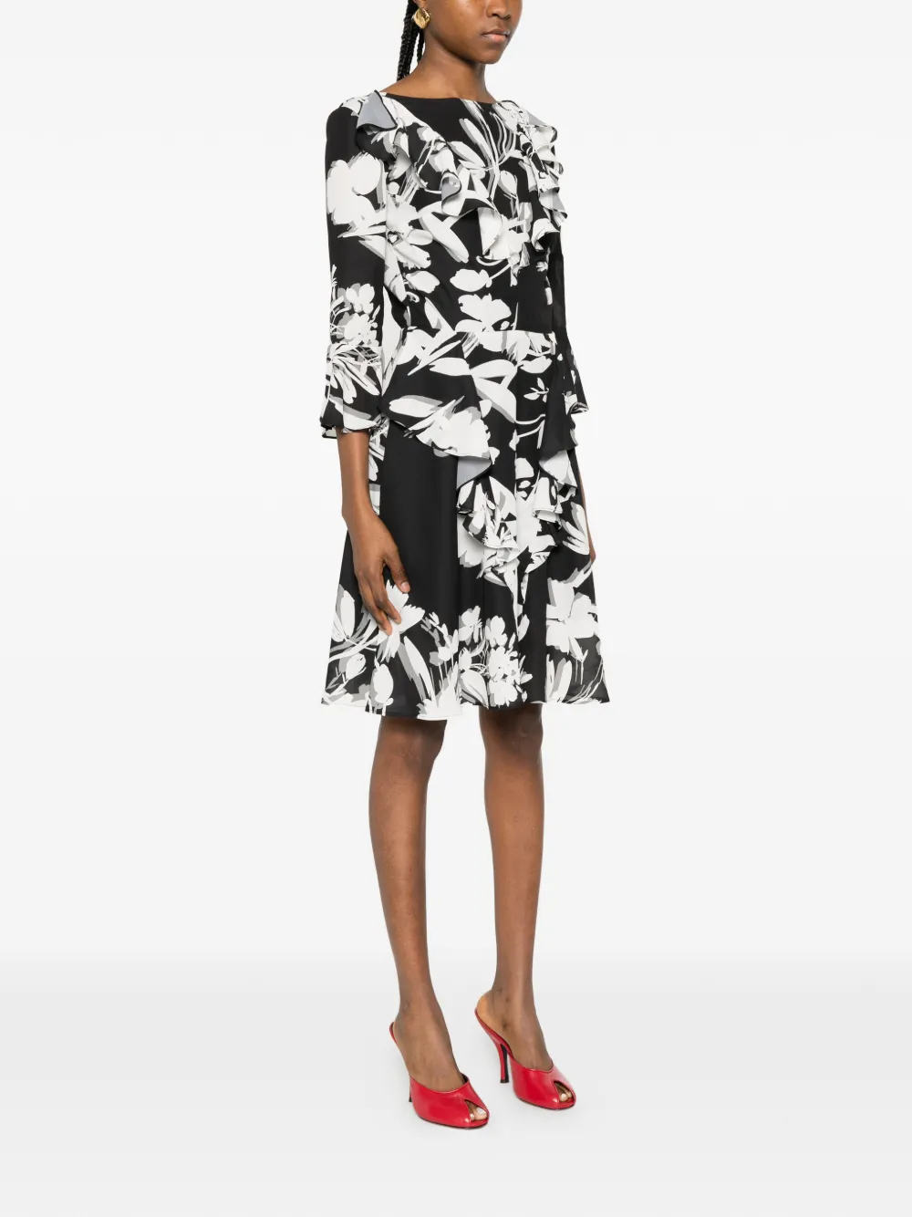 Catalina Mini-jurk met bloemenprint Zwart