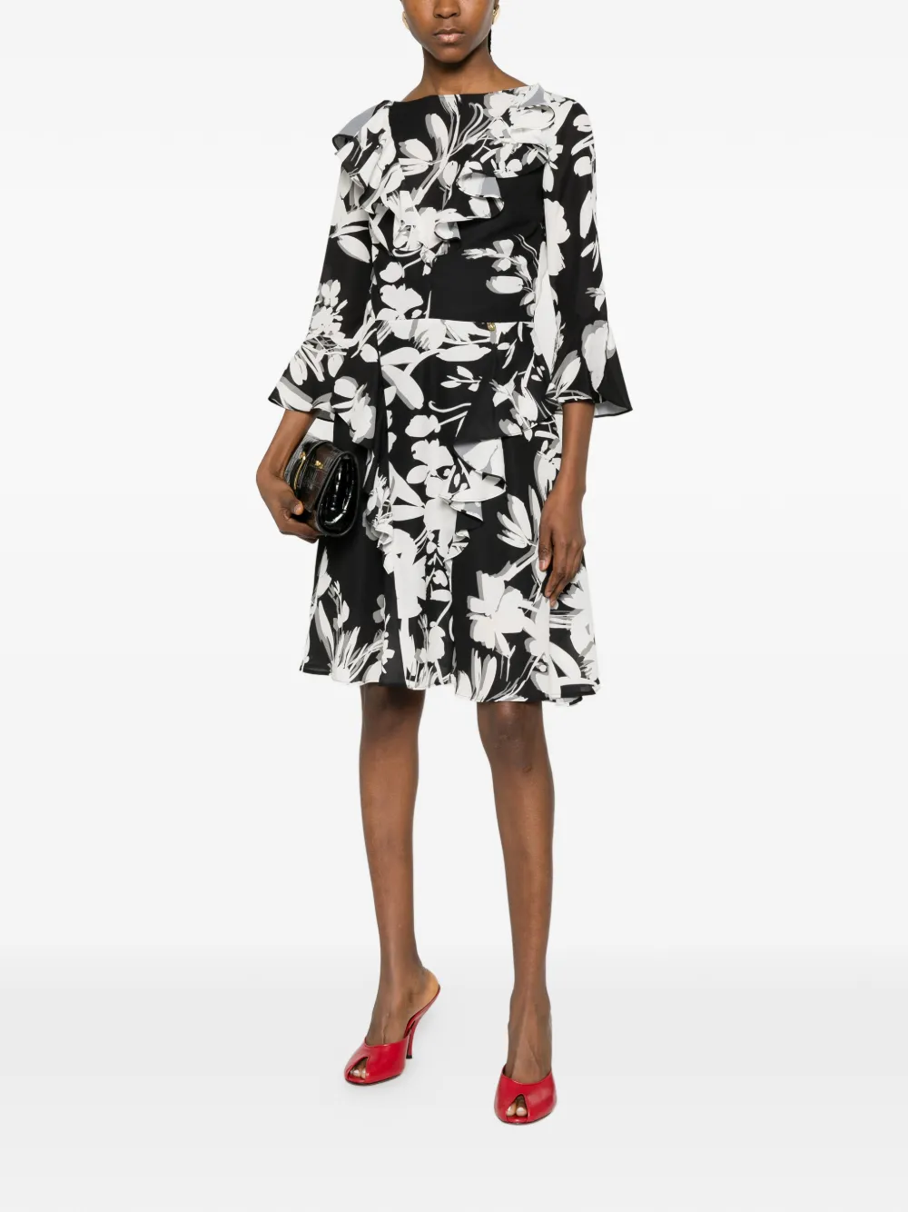 Catalina Mini-jurk met bloemenprint Zwart
