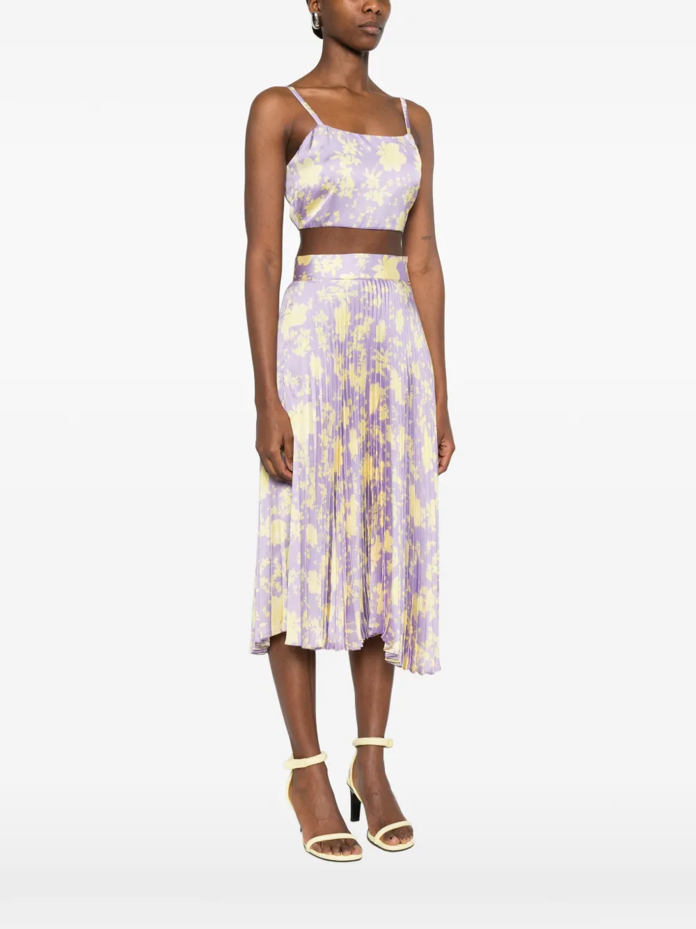  Catalina D'anglade Floral Tie-back Top - Purple 