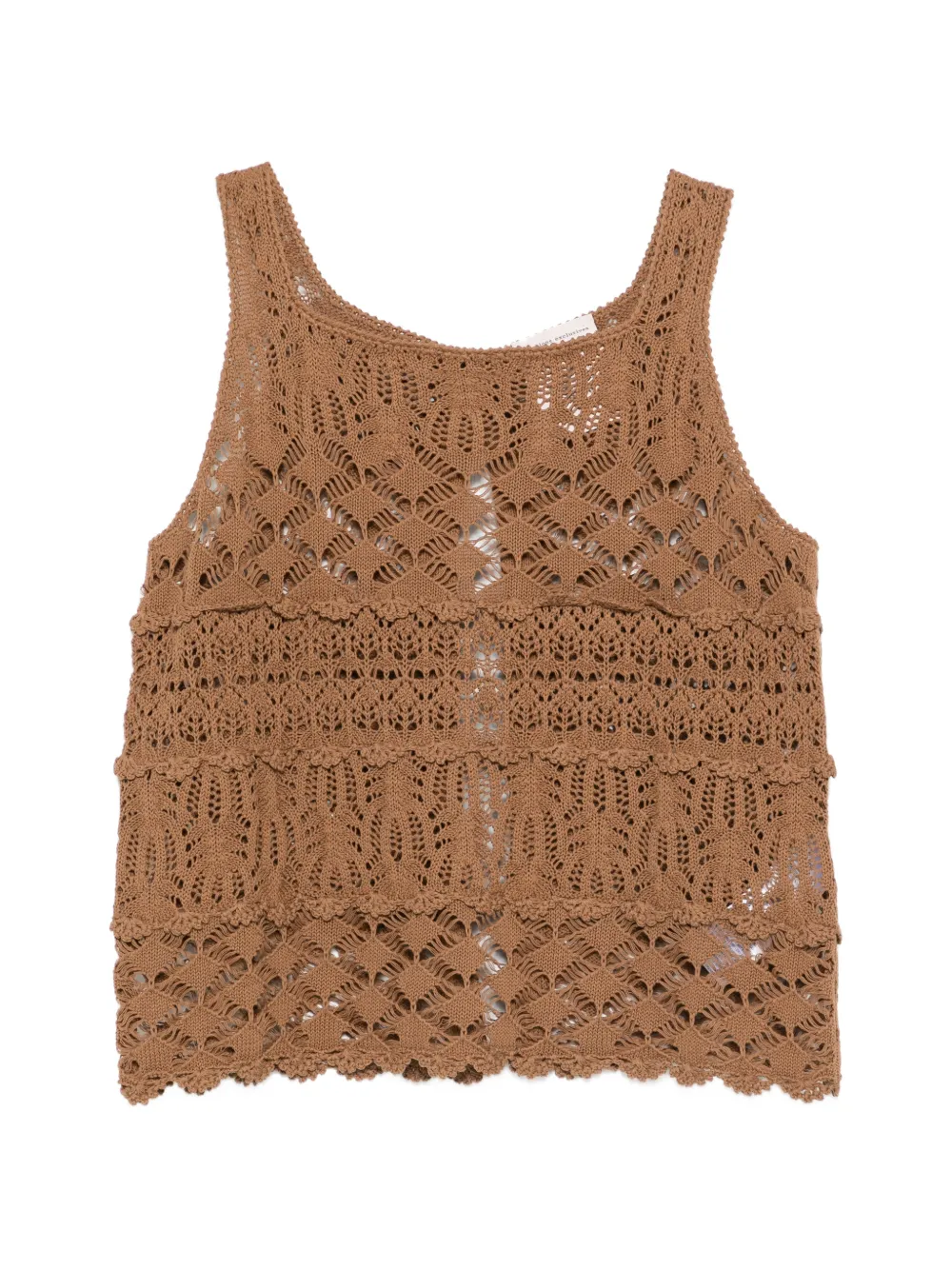 Semicouture openwork top - Marrone