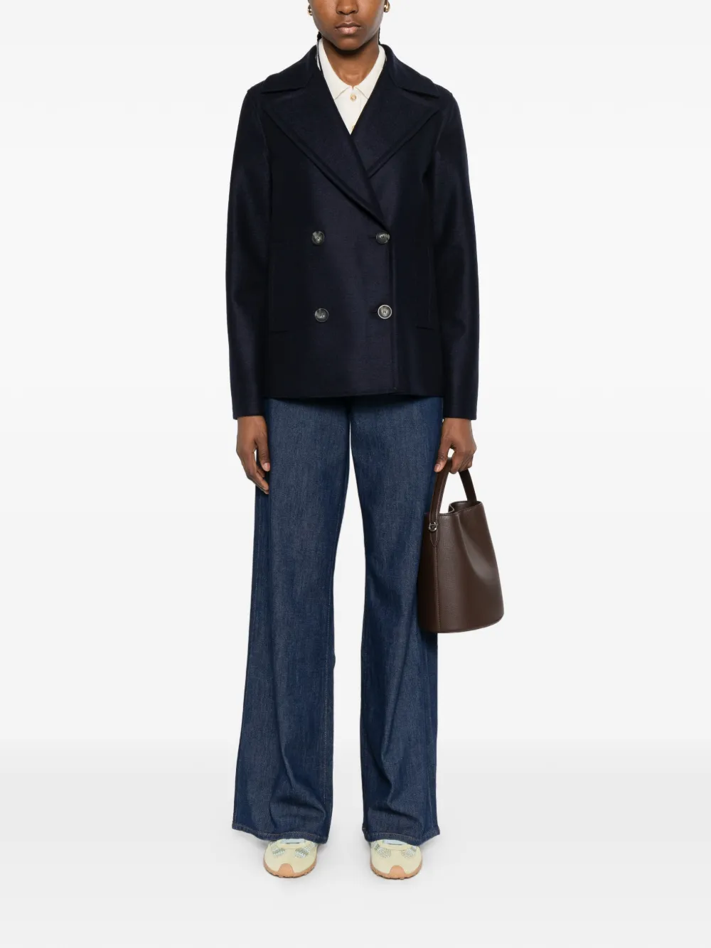 Harris Wharf London Jack met dubbele rij knopen Blauw