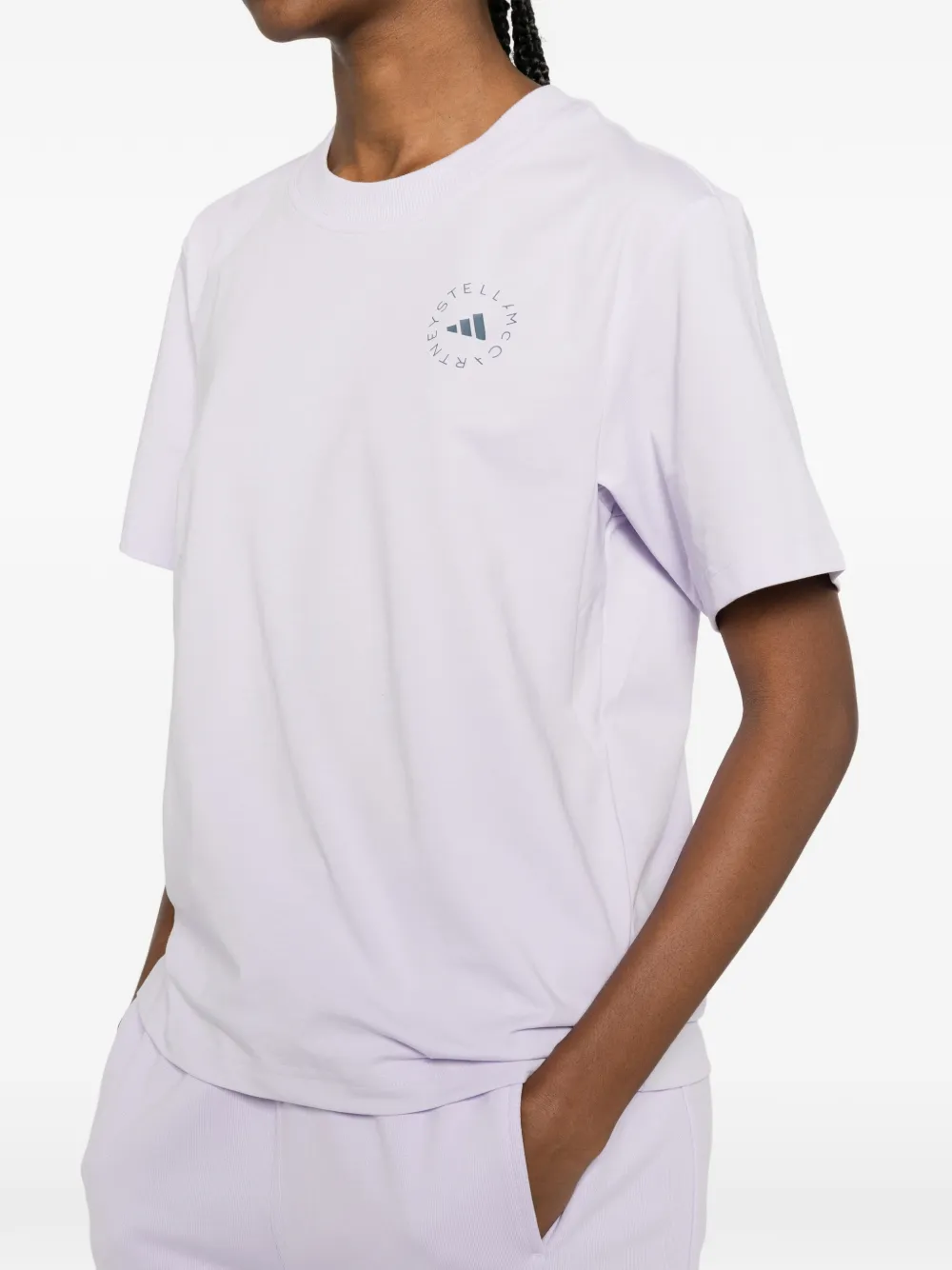 adidas by Stella McCartney T-shirt met logoprint Paars