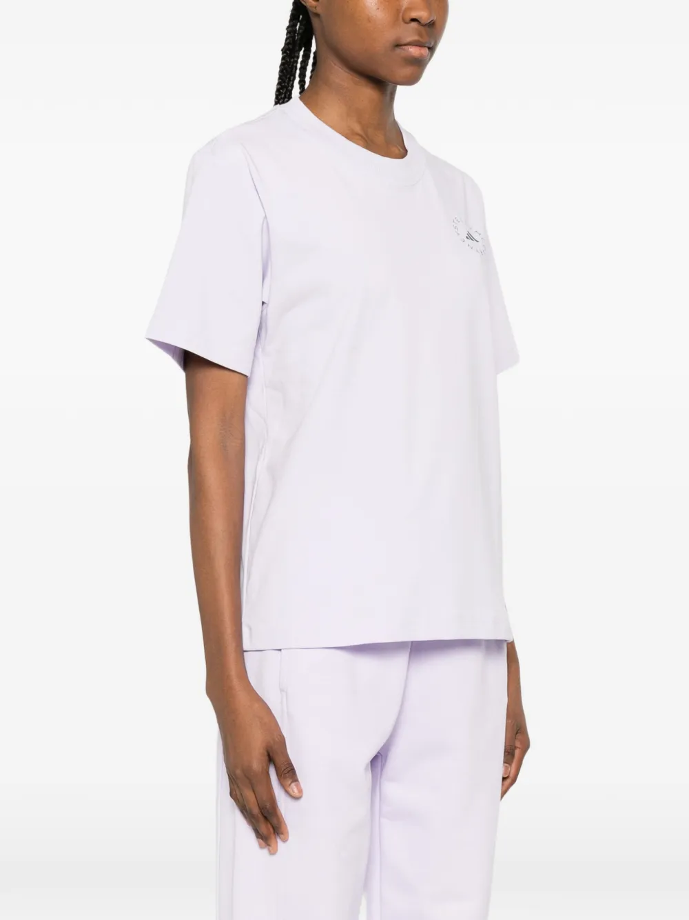 adidas by Stella McCartney T-shirt met logoprint Paars