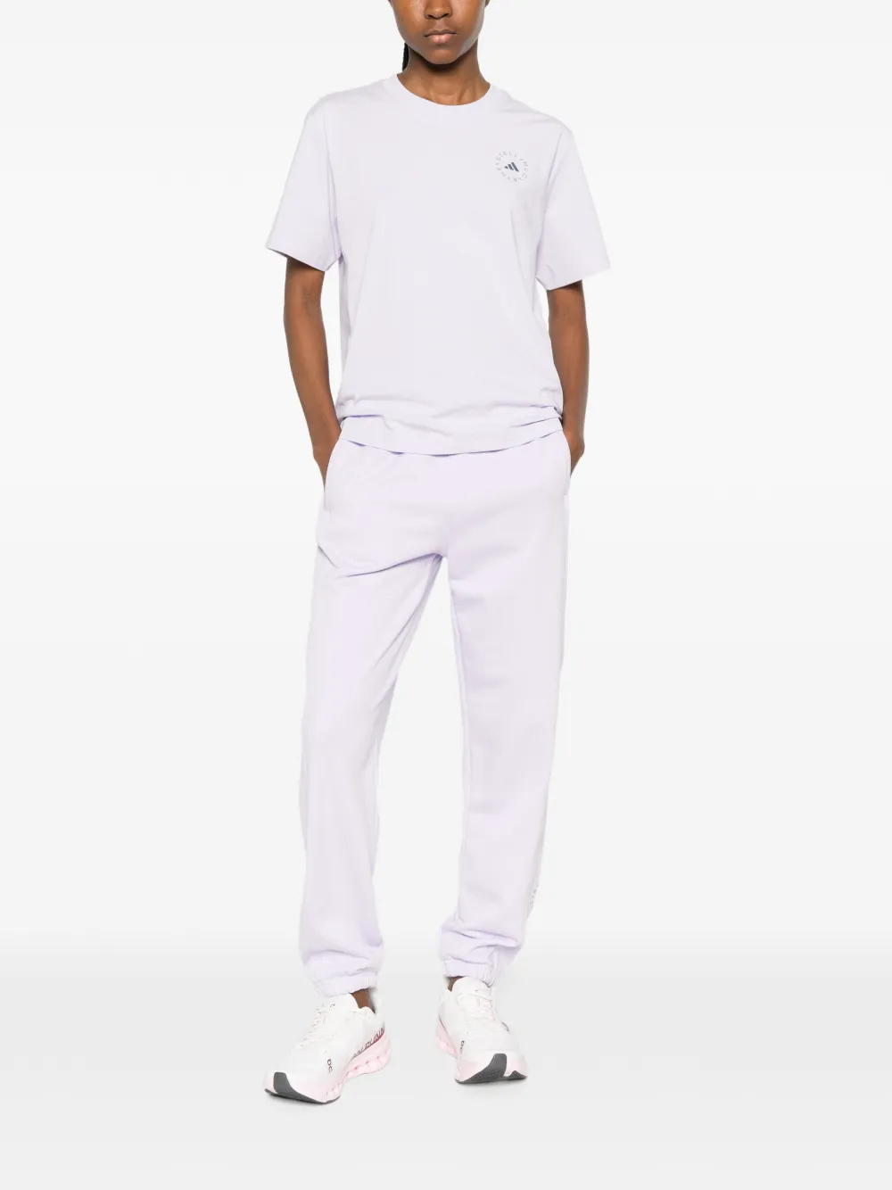 adidas by Stella McCartney T-shirt met logoprint Paars