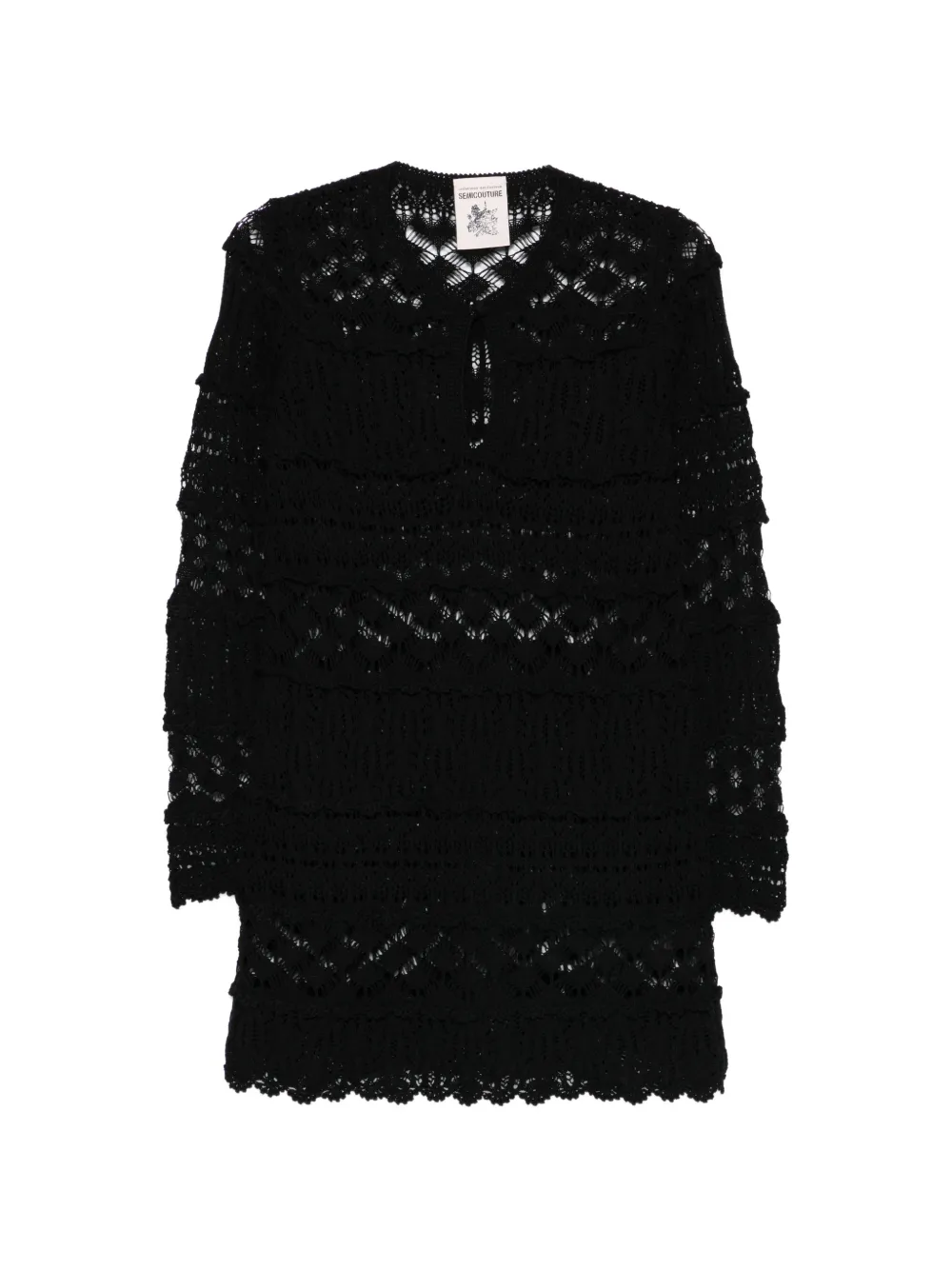 Semicouture ruffled knitted dress - Nero