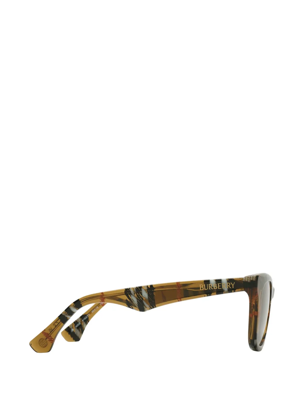  Burberry Kids Check Square Sunglasses - Neutrals 