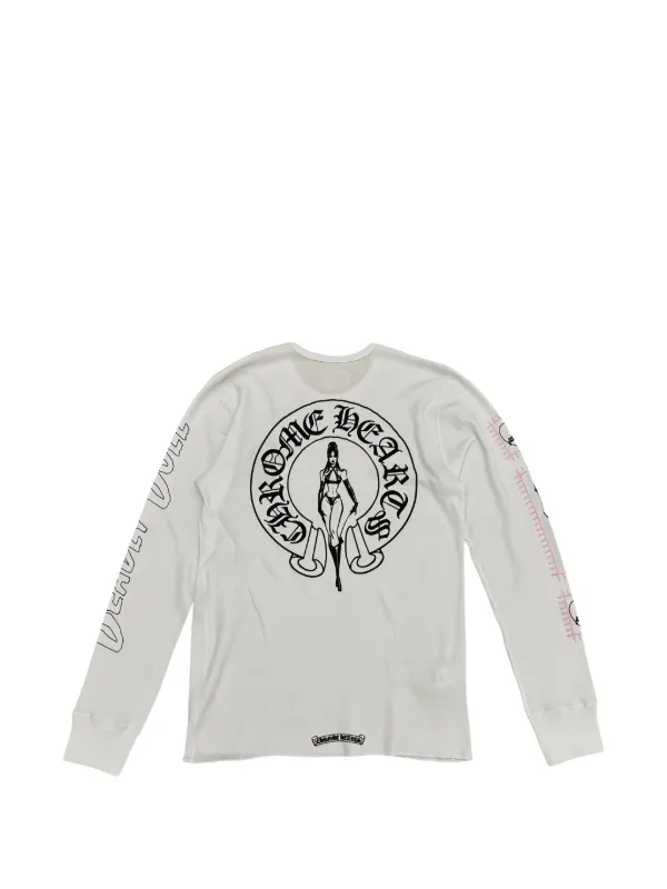 Chrome Hearts Deadly Doll Thermal long-sleeves T-shirt | White