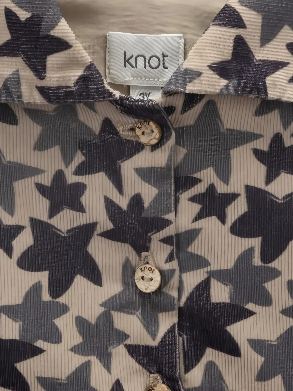 Knot Jurk met sterrenpatroon Beige