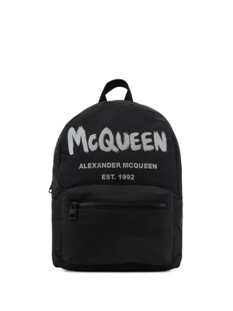 Alexander McQueen mochila con logo estampado