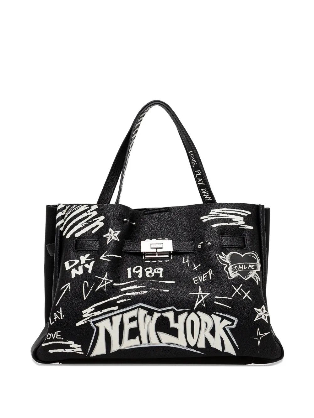 DKNY grafitti-print tote bag - Nero
