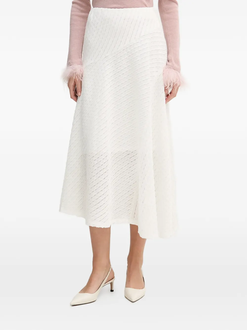 DKNY A-line midi skirt - Bianco