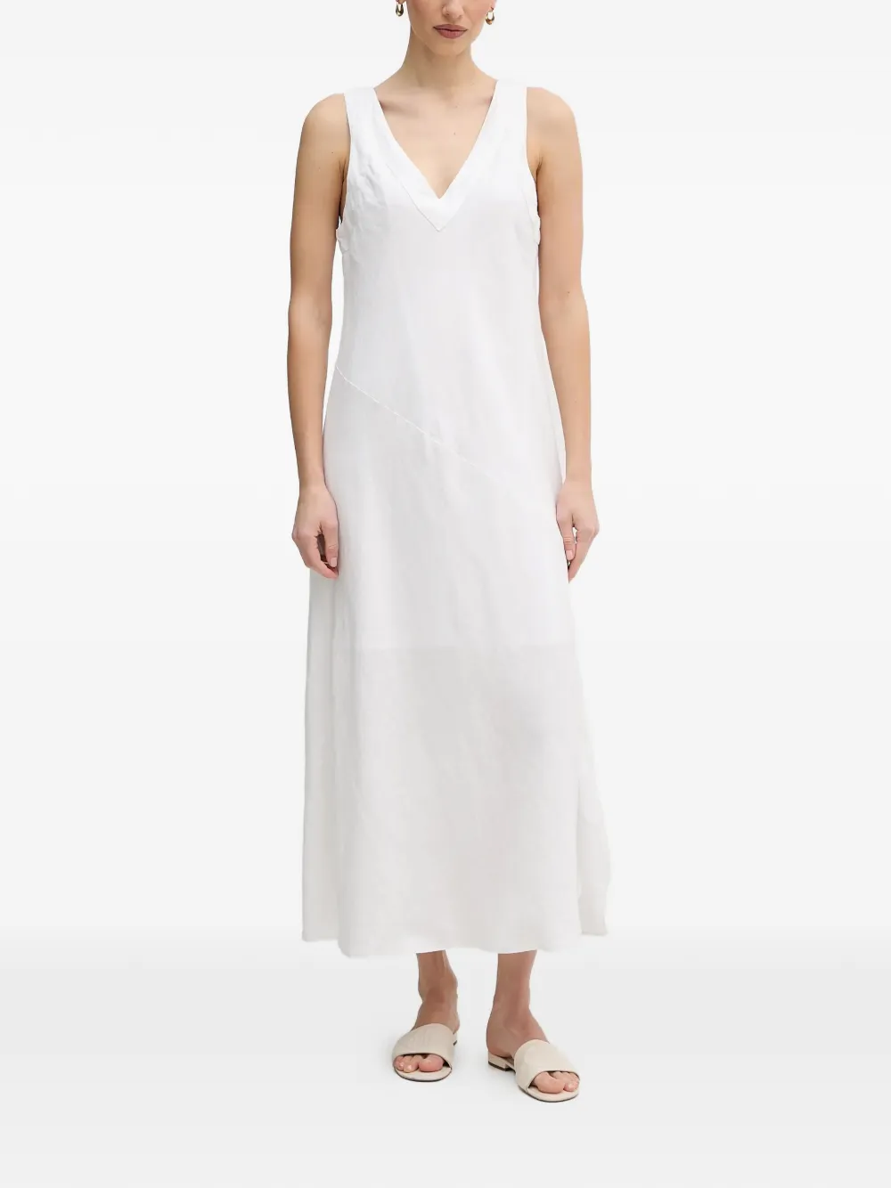 DKNY Midi-jurk met V-hals Wit