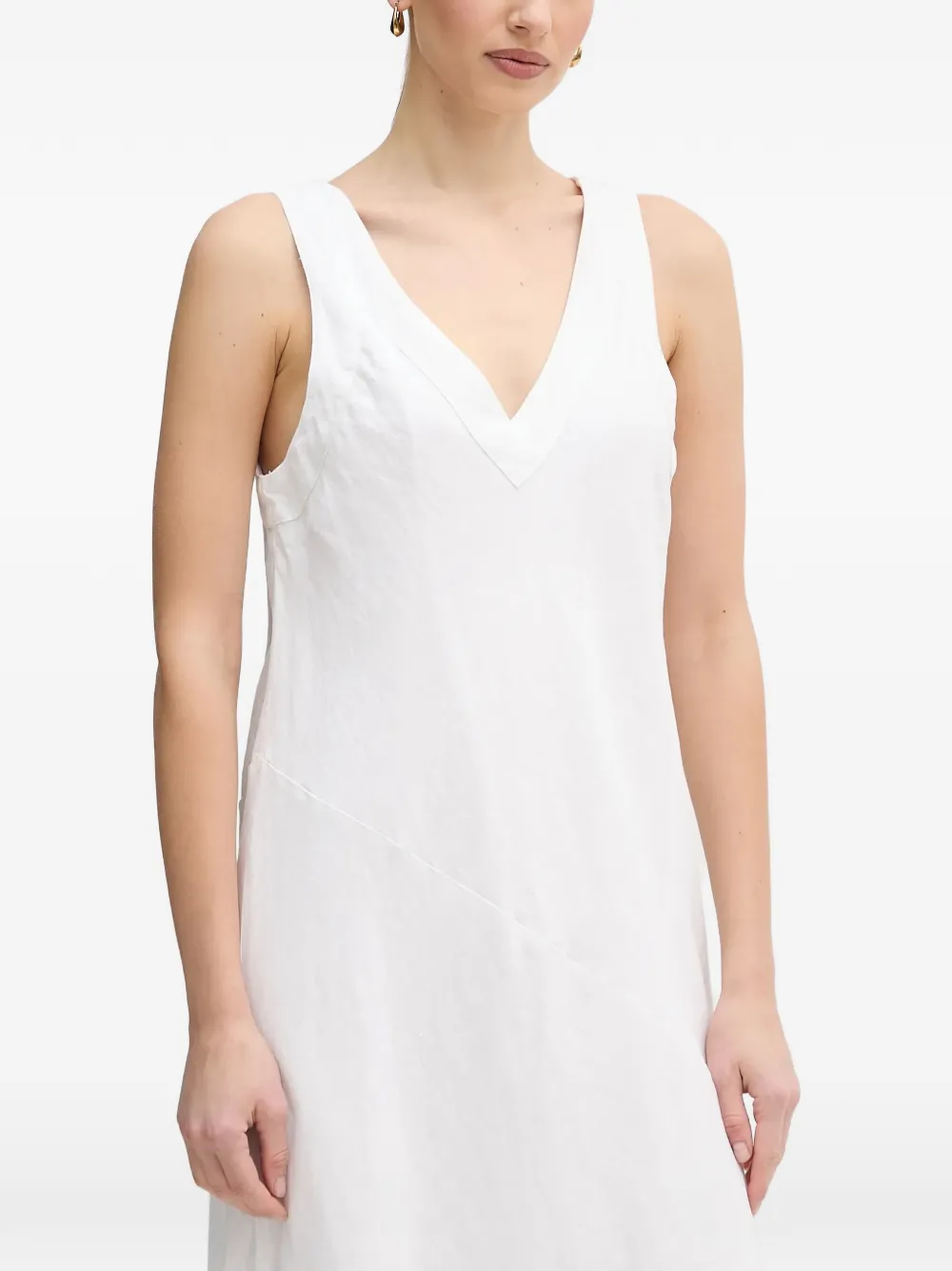 DKNY V-neck sleeveless midi dress - Bianco