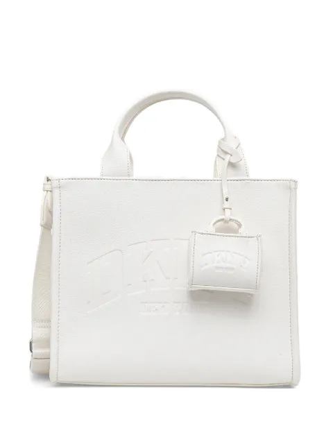 DKNY logo-embossed charm tote bag
