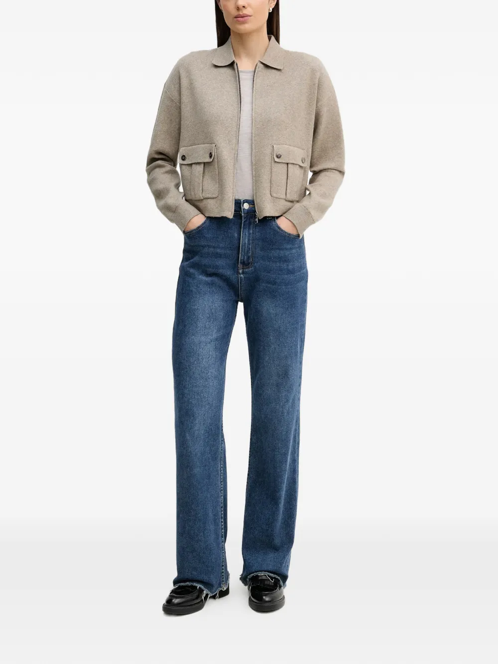  Dkny Front-pocket Knitted Cardigan - Neutrals 
