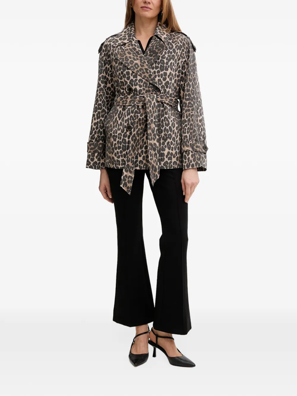 DKNY leopard-print trench coat Bruin