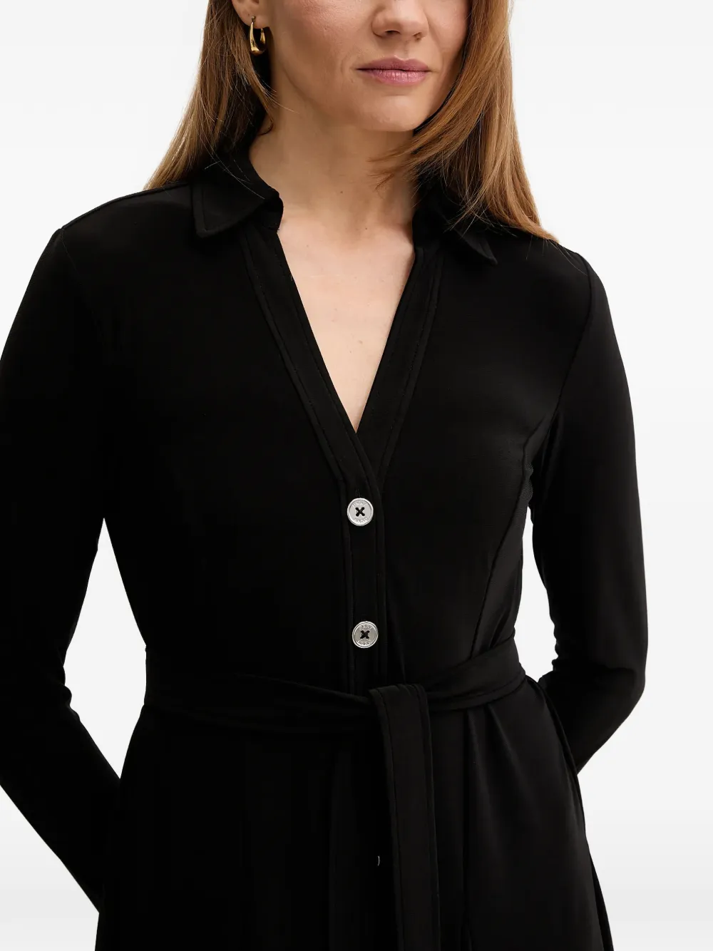 DKNY Mini-jurk met knopen en ceintuur Zwart