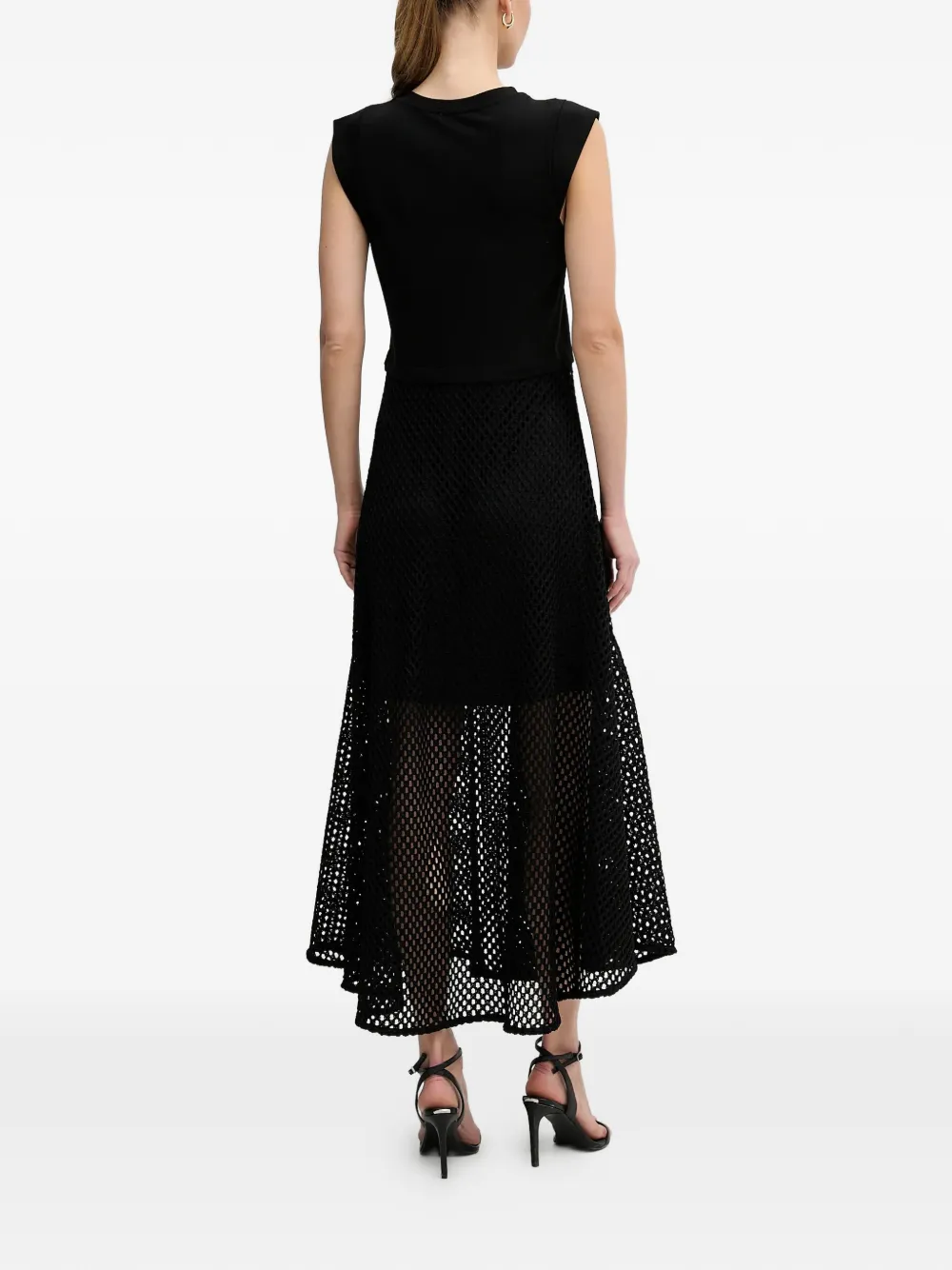 DKNY Flared maxi-jurk Zwart