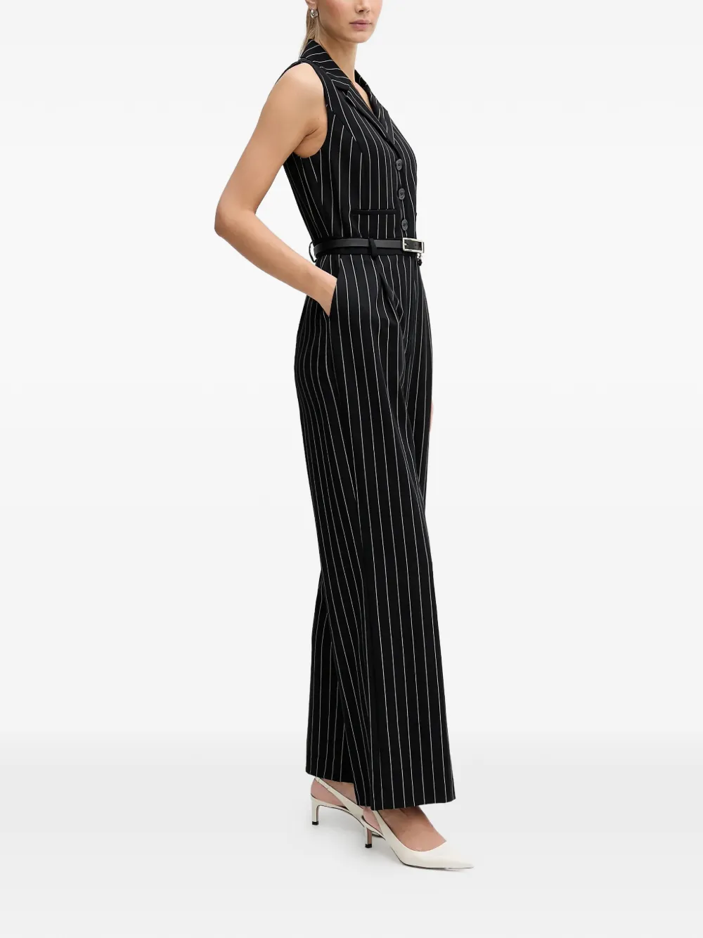  Dkny Combinaison Rayée Et Ceinturée - Noir 