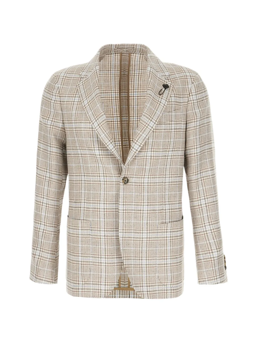 Lardini checked-pattern blazer - Brown