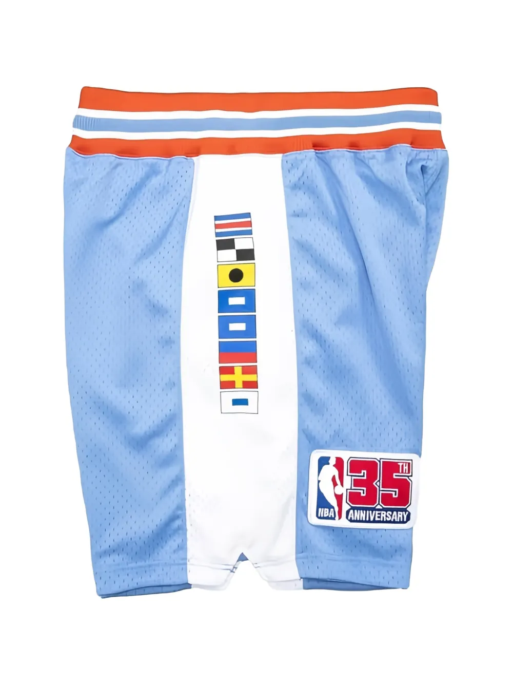 Mitchell & Ness NBA Clippers 80 gestreepte shorts met logo Blauw