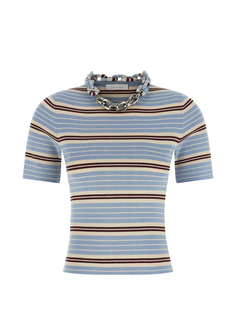 Rabanne chain striped knitwear - Blu