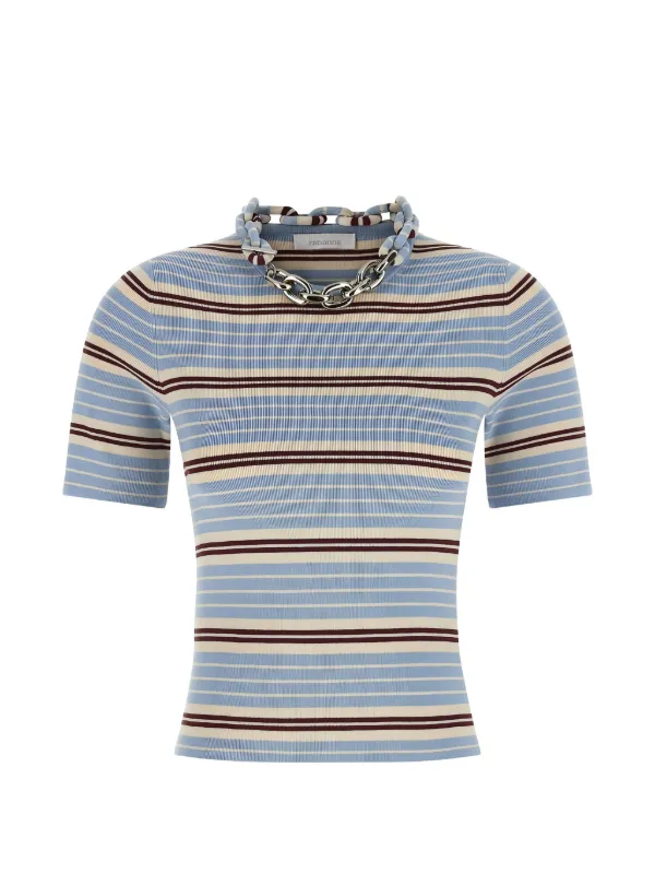 Rabanne Chain Striped Knitwear in Blue