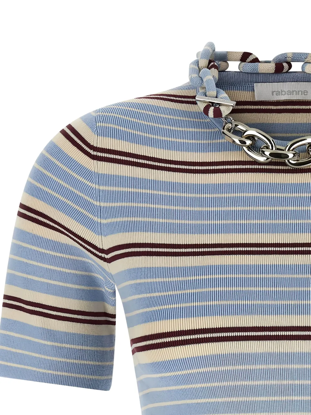 Rabanne Gestreepte knitwear met ketting Blauw