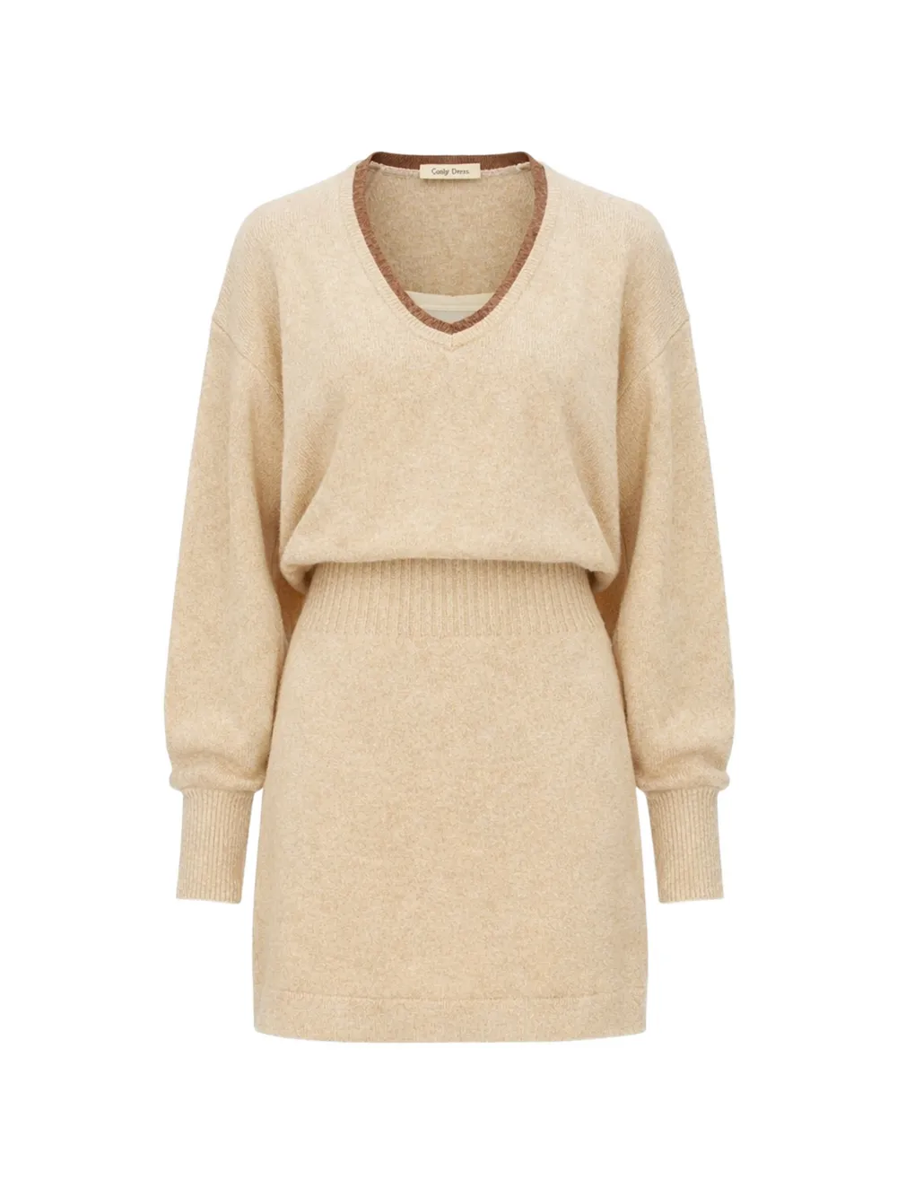 Alexis Colby V-neck long-sleeved mini dress - Toni neutri