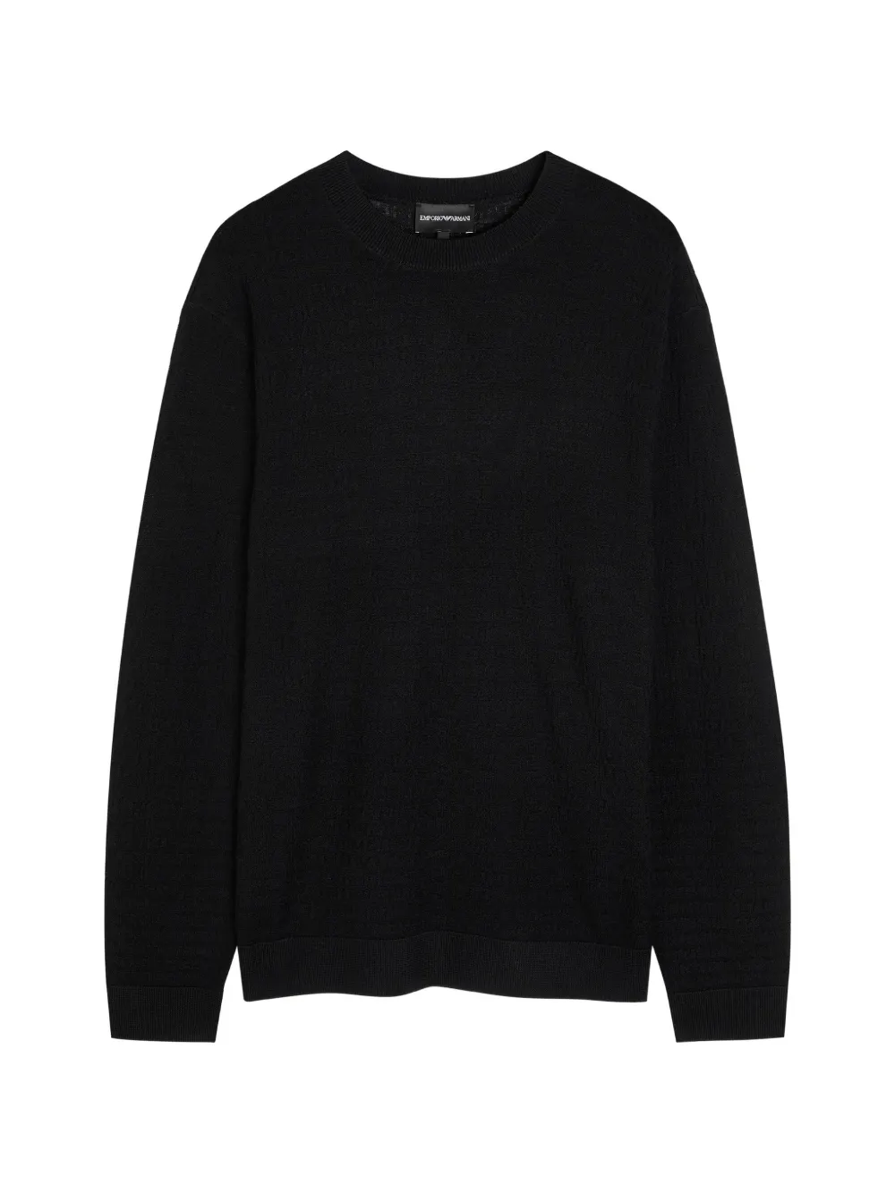 Emporio Armani textured crew-neck knitwear - Schwarz