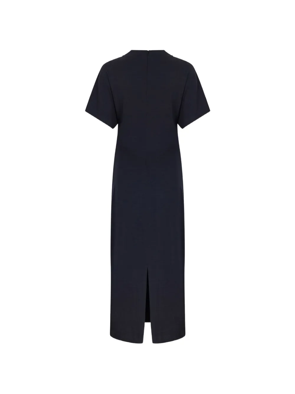 Short-Sleeve Belted Midi Dress