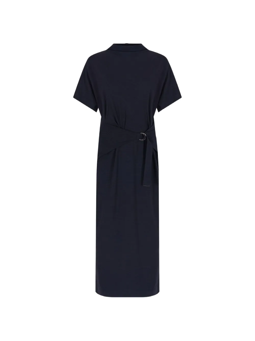 Brunello Cucinelli short-sleeve belted midi dress - Blu