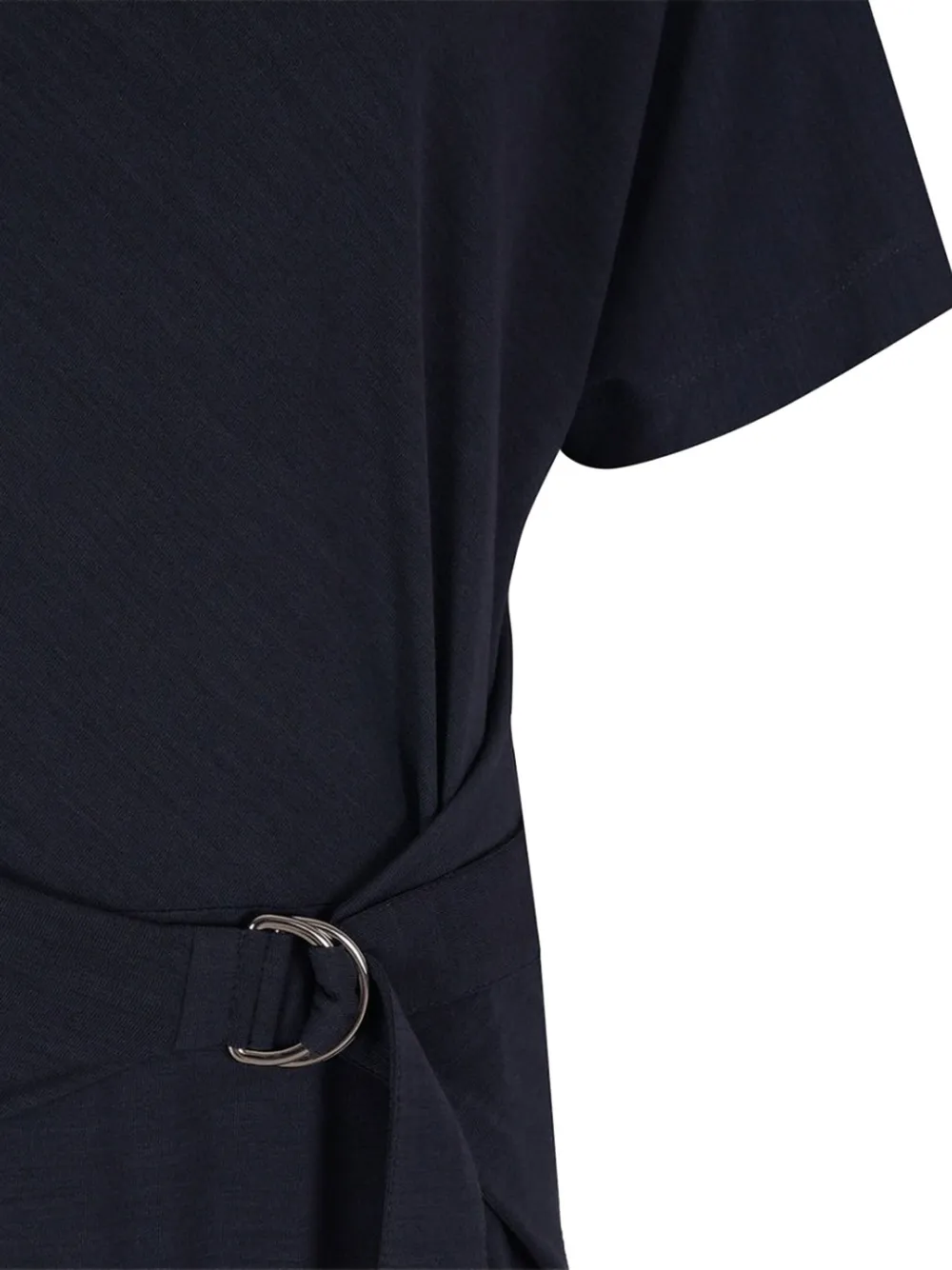 Short-Sleeve Belted Midi Dress