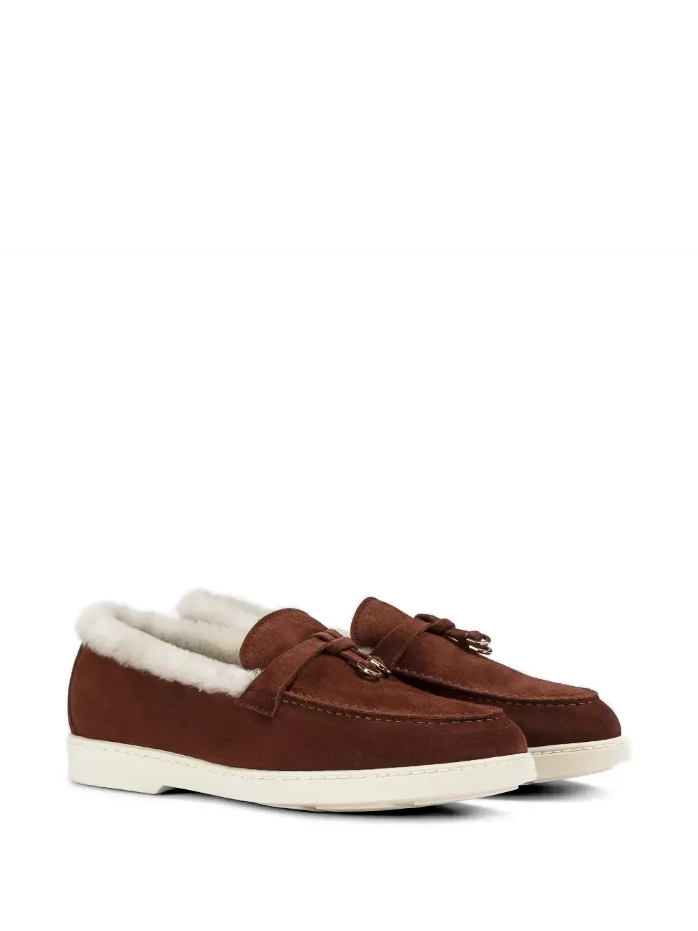 Doucal's Suède lammy loafers Bruin