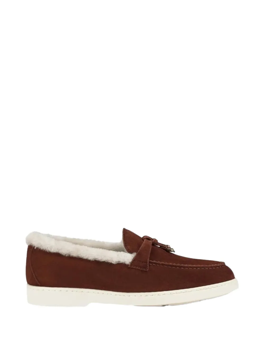 Doucal's suede sheepskin loafers - Marrone