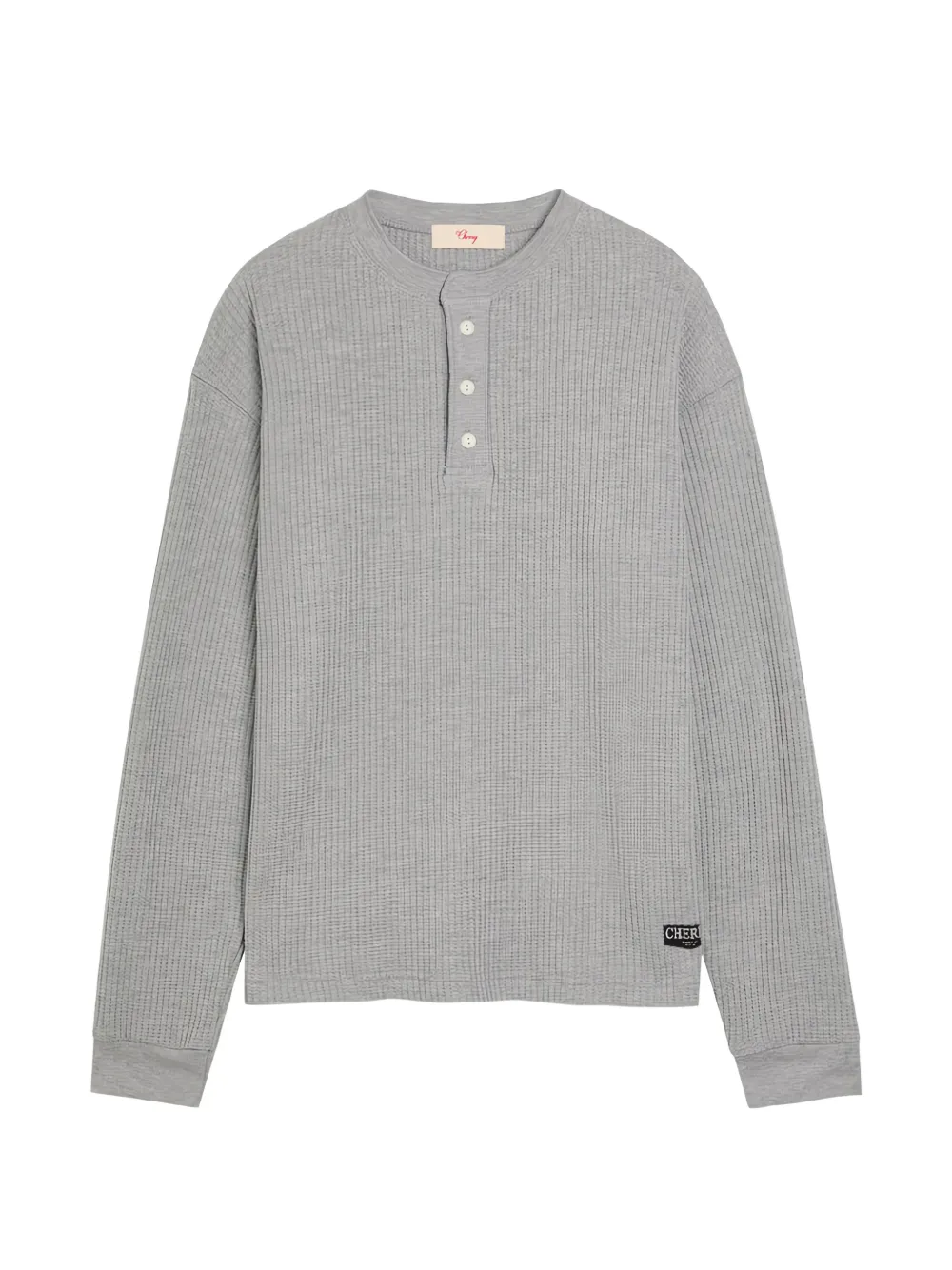 Cherry LA waffle button T-shirt - Grigio