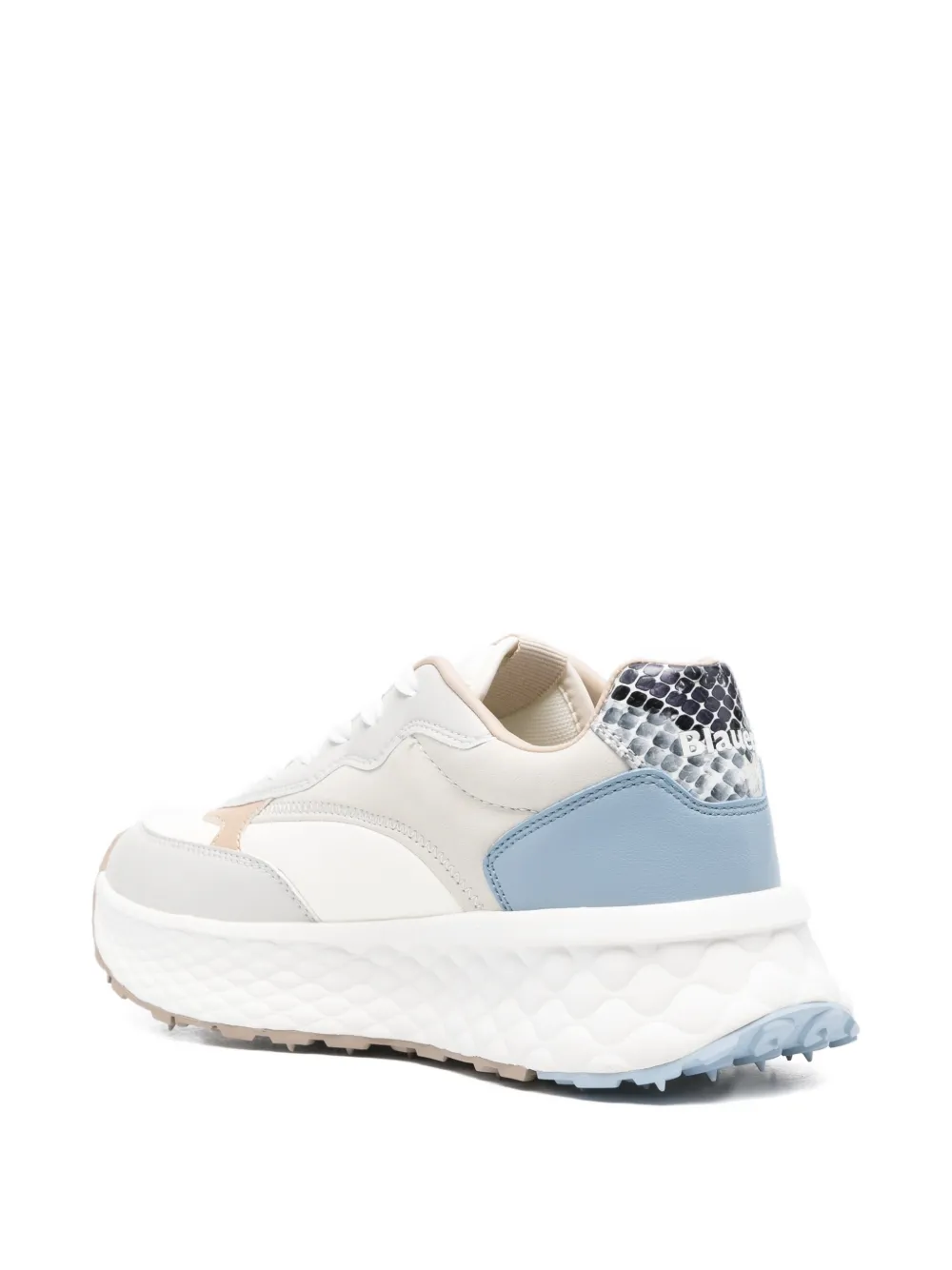 Blauer Sneakers met applicatie Beige