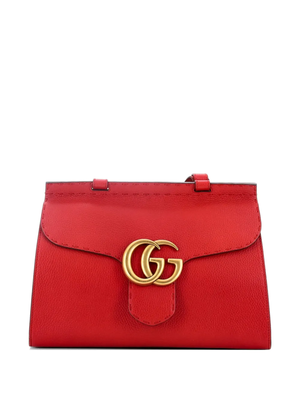 Gucci Pre-Owned GG Marmont Top Handle Bag Leather Small satchel - Rosso