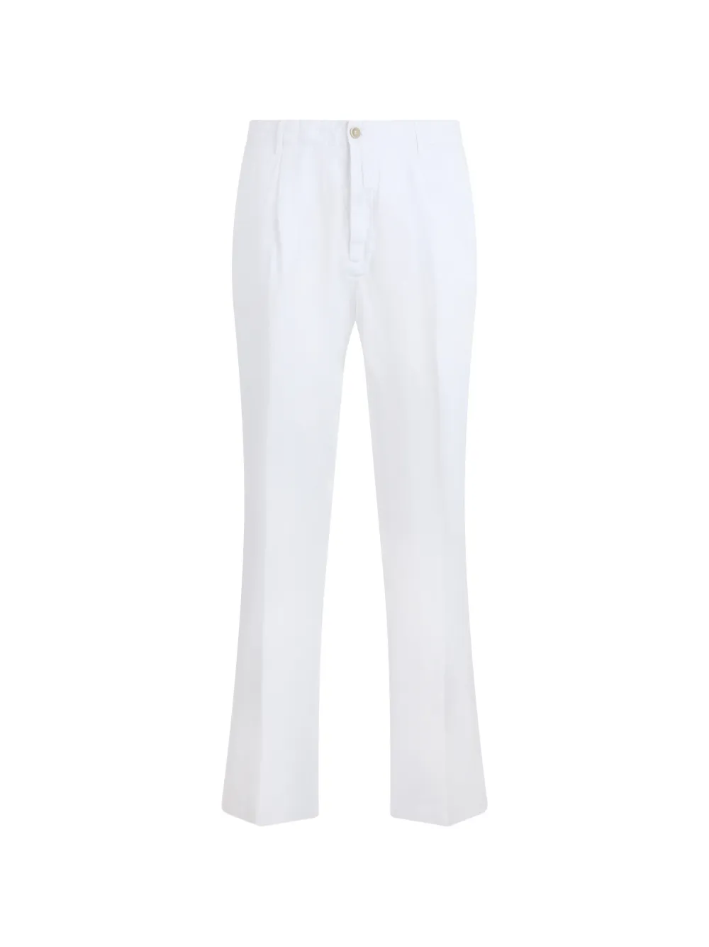120% Lino pleat-detail linen trousers - Bianco