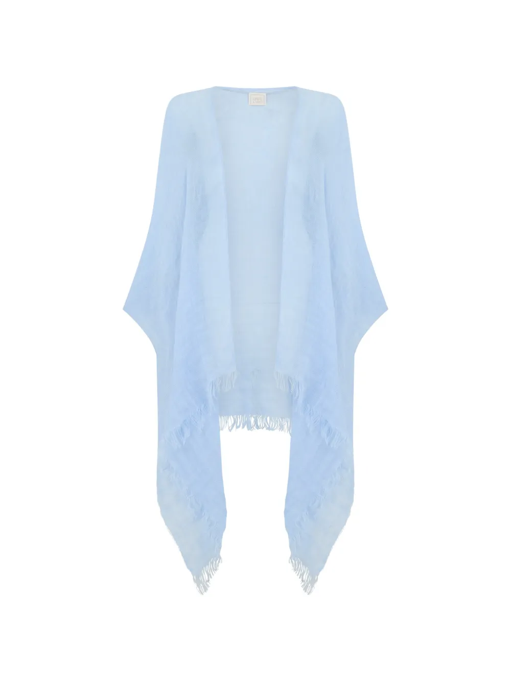 120% Lino fringed cardigan - Blu