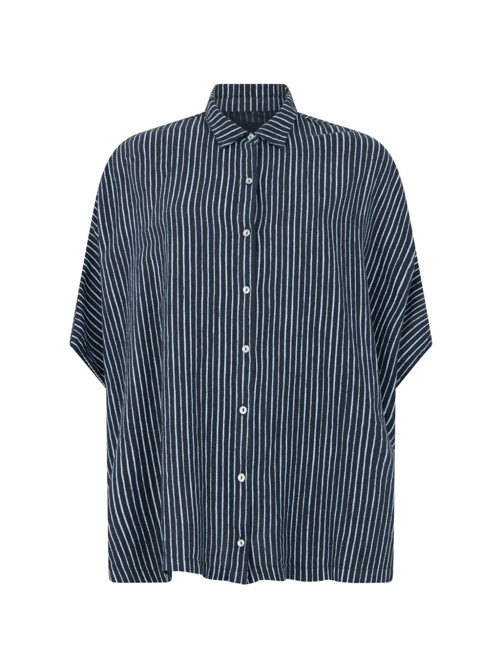 120% Lino striped shirt - Blu